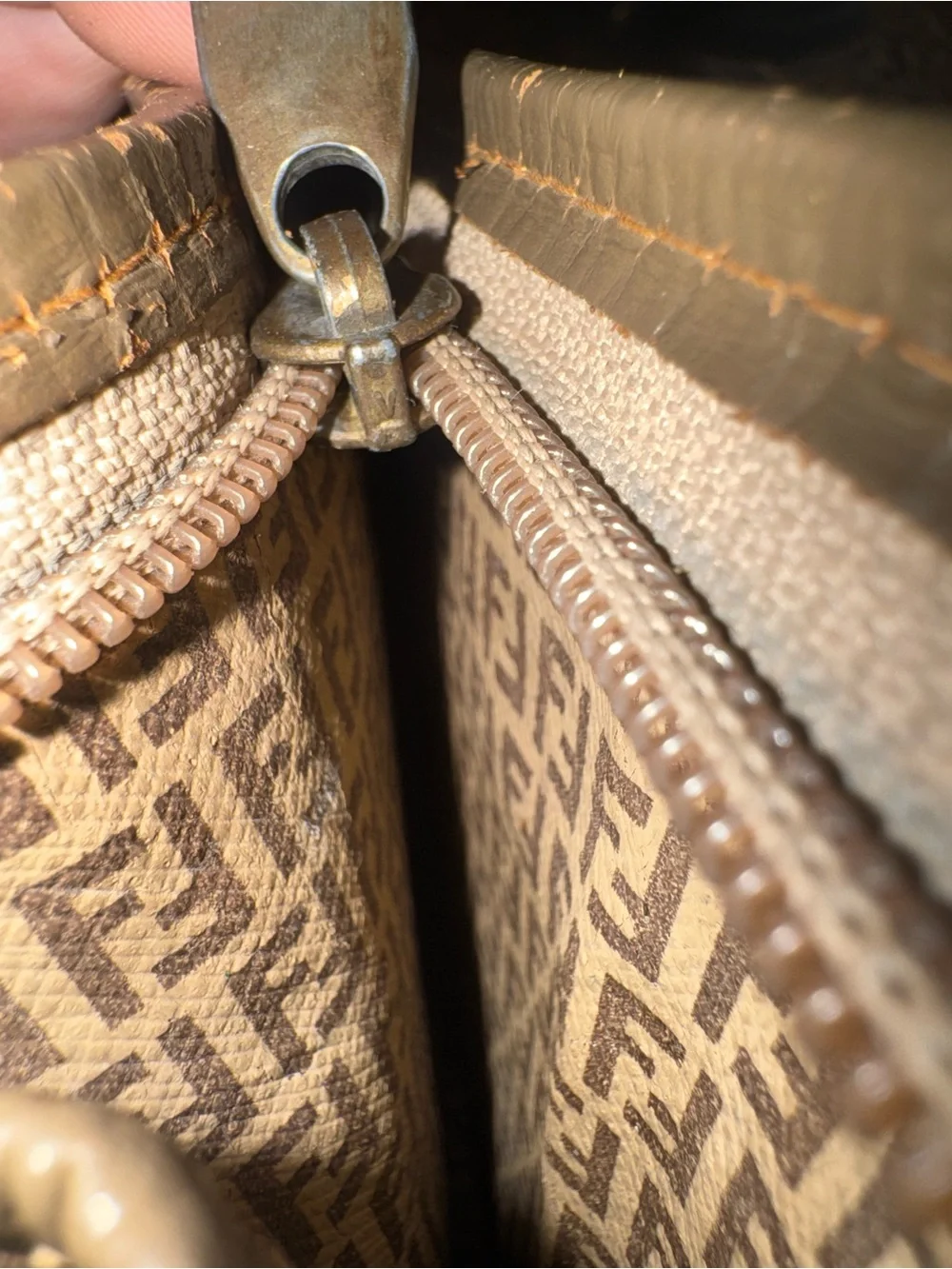 Fendi Zucchino FF vintage Monogram Canvas Clutch Pouch authentic